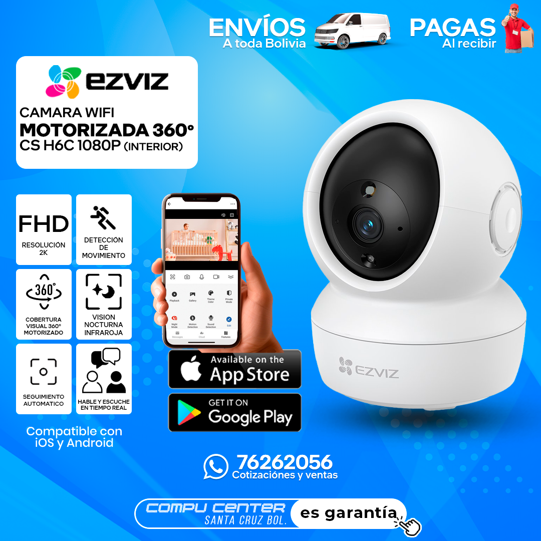 EZVIZ CS H6C / 1080P FHD RESOLUCION / MOTORIZADA 360 / WIFI / INTERIOR