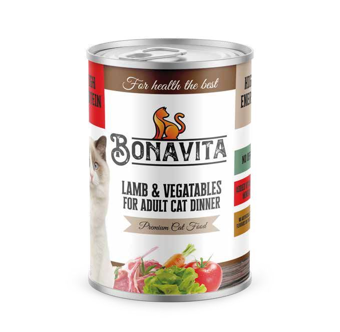 Bonavita Adult Cat Lamb & Veg Chunks in Gravy - 400 g
