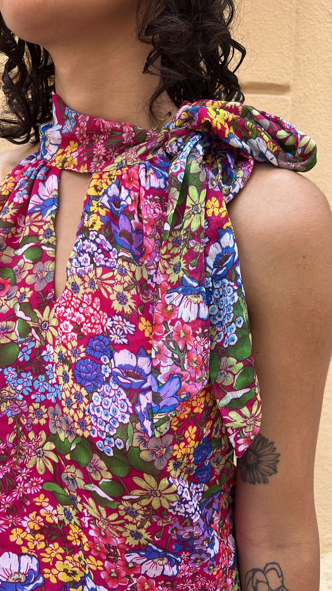 Floral Halter Neck Mini Dress