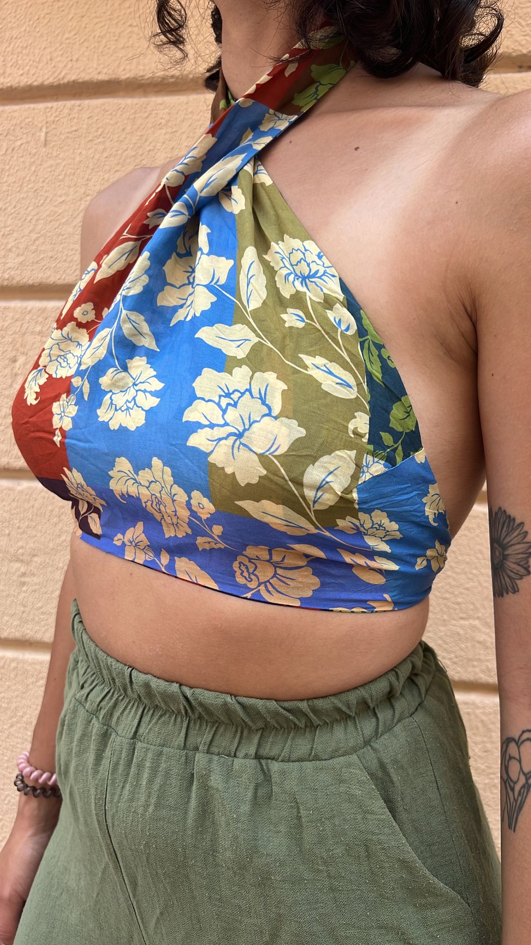Floral Halter Crop Top