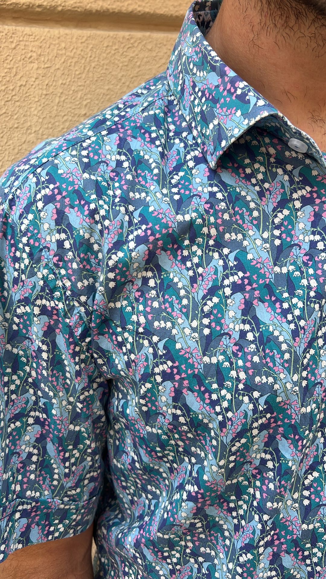 Blue Floral Pattern Shirt