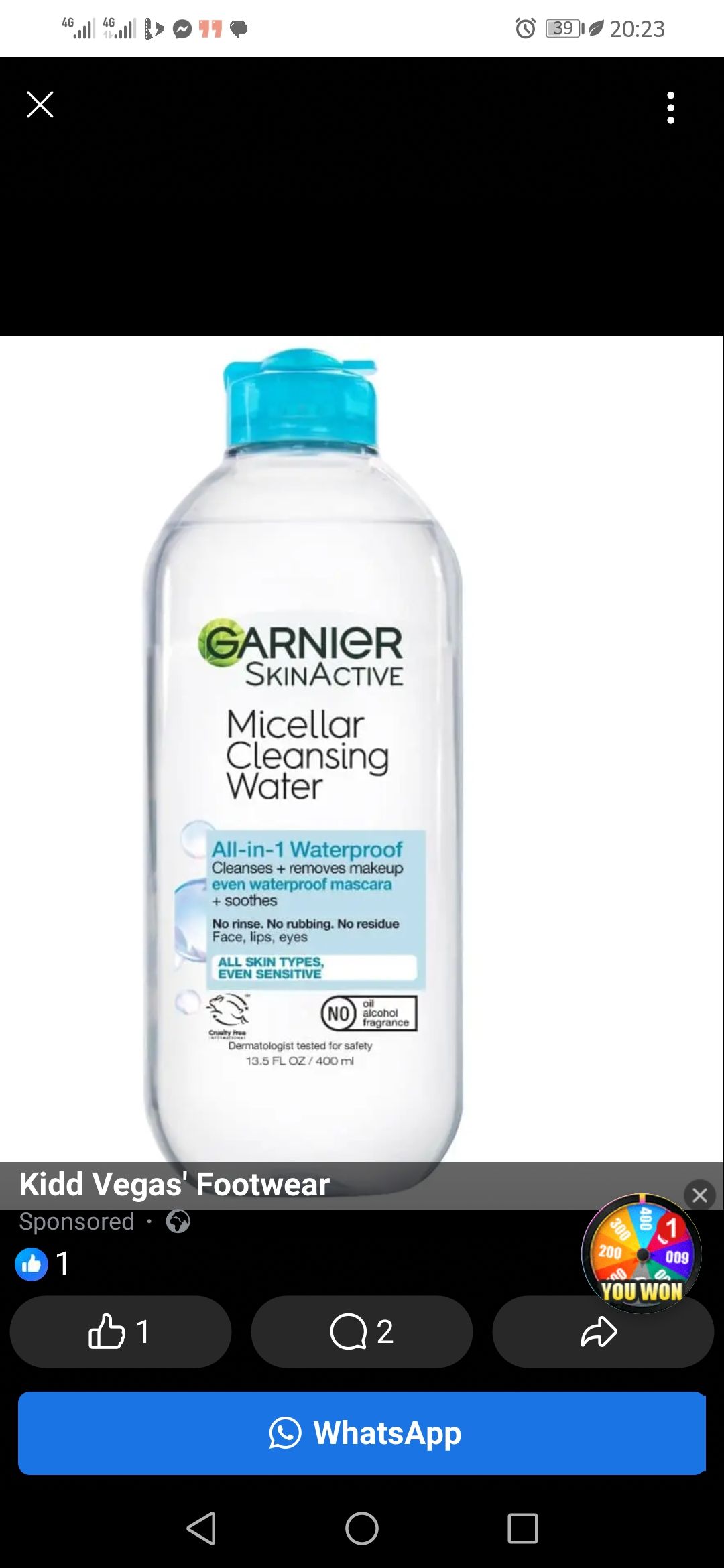 Garnier micellar cleansing water 