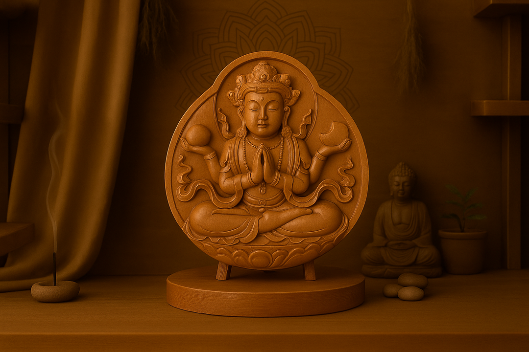 Avalokiteshvara Serenity Olivewood Carving
