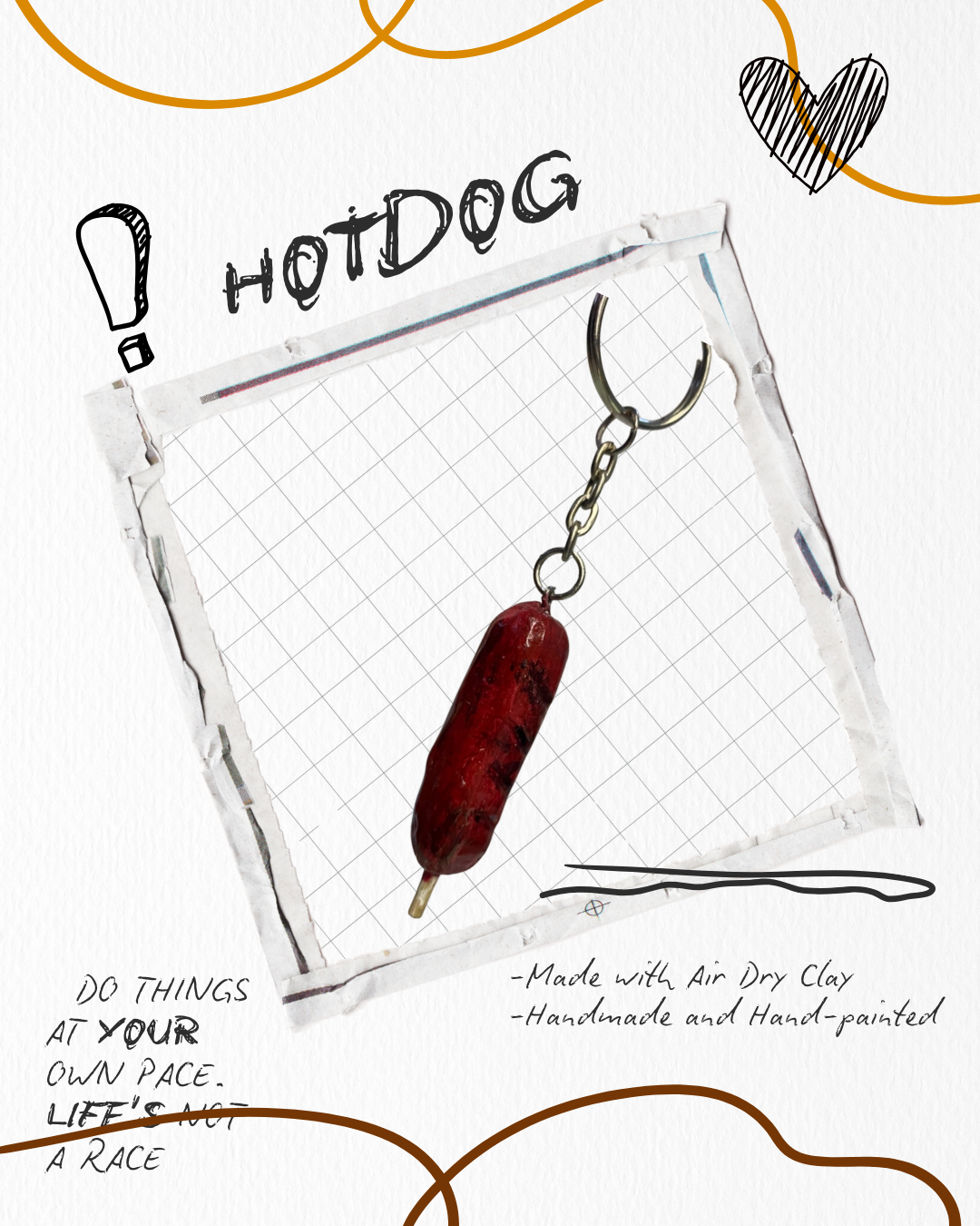 Hotdog Keychain