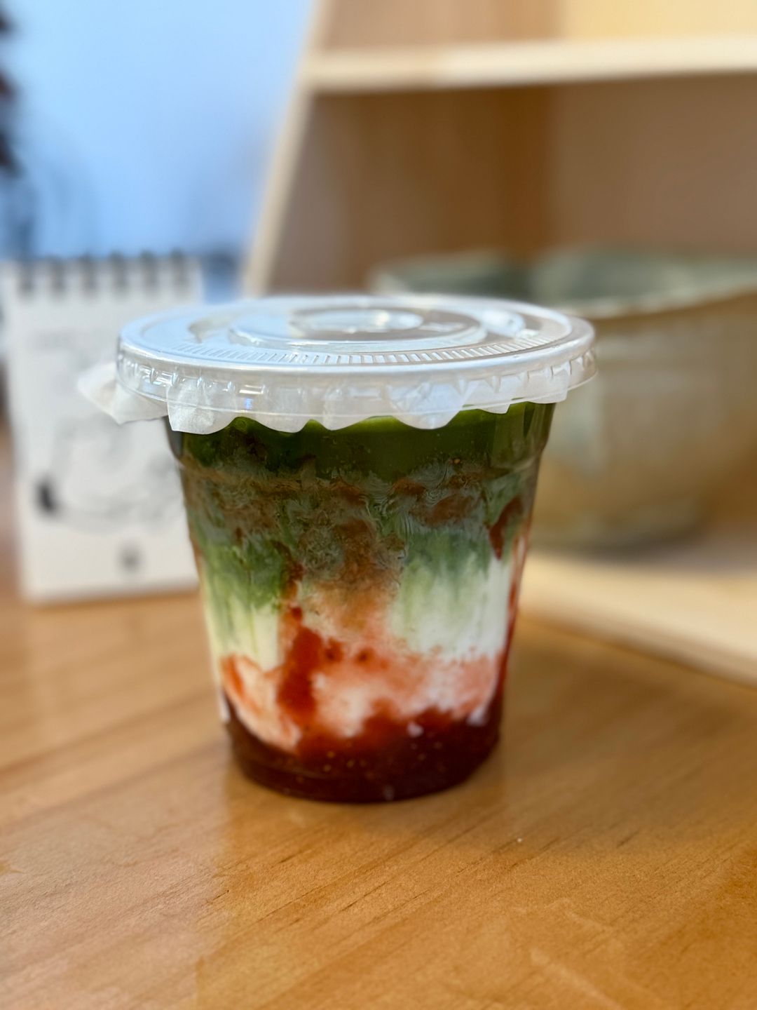Strawberry matcha latte