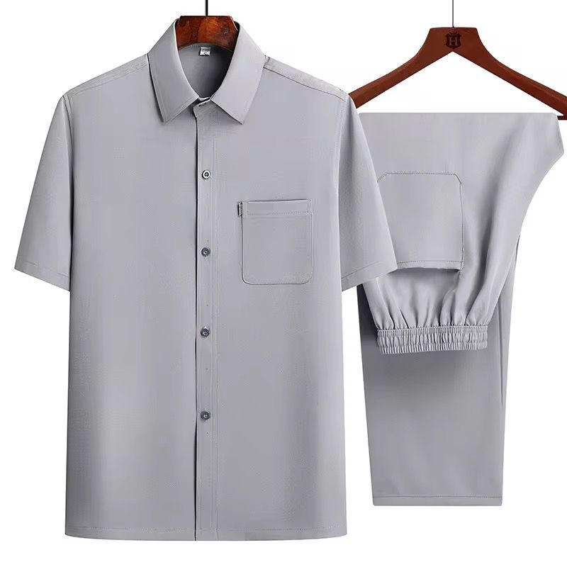 men’s short sleeves Shirt+ long pant 