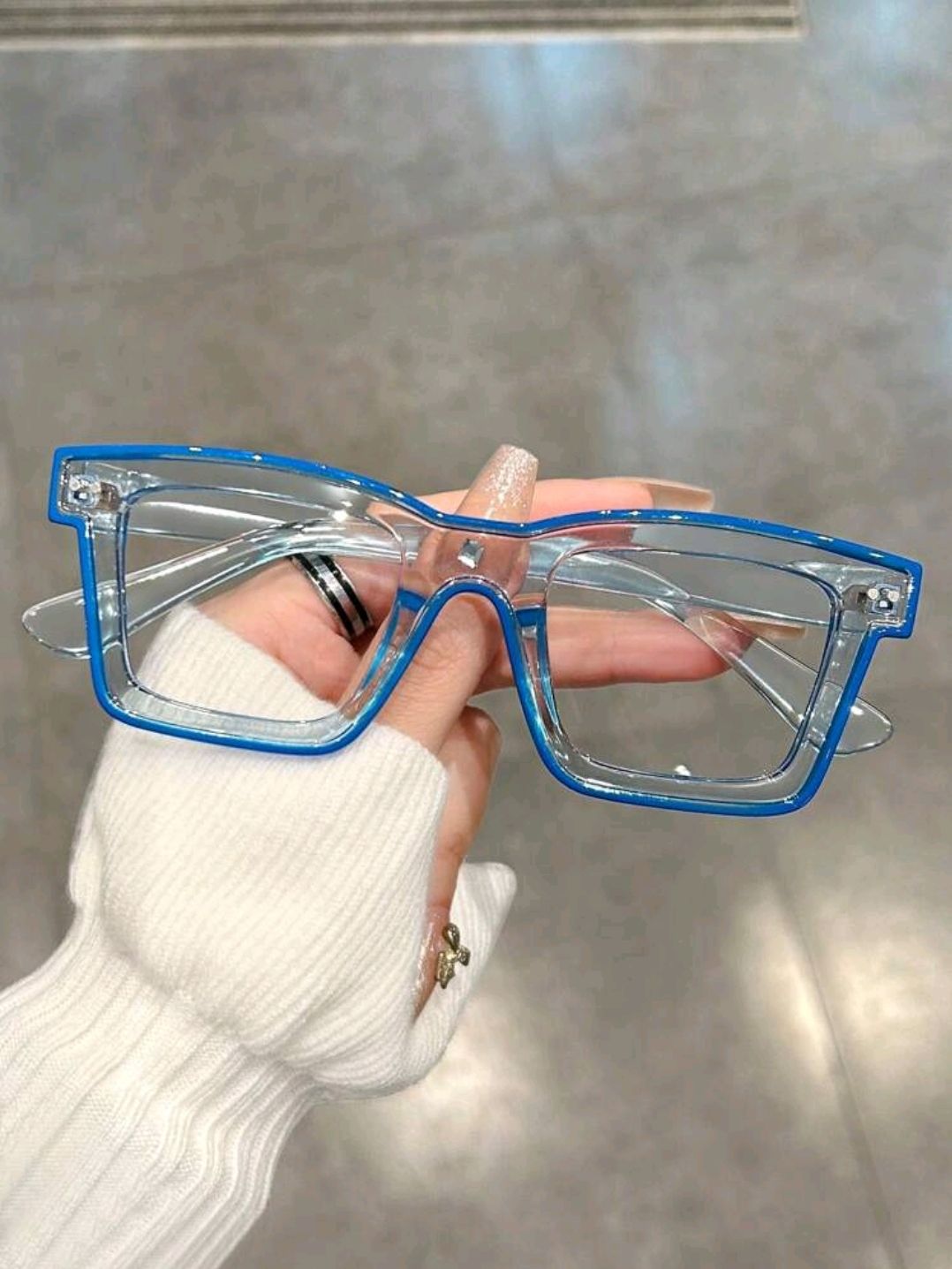 Neon square frame bluelight blockers