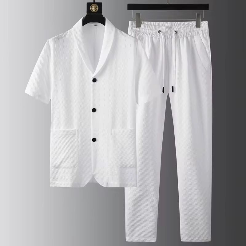 Summer Short Sleeve Tops and Pants Suits Breathable Casual T Shirt Running Set
