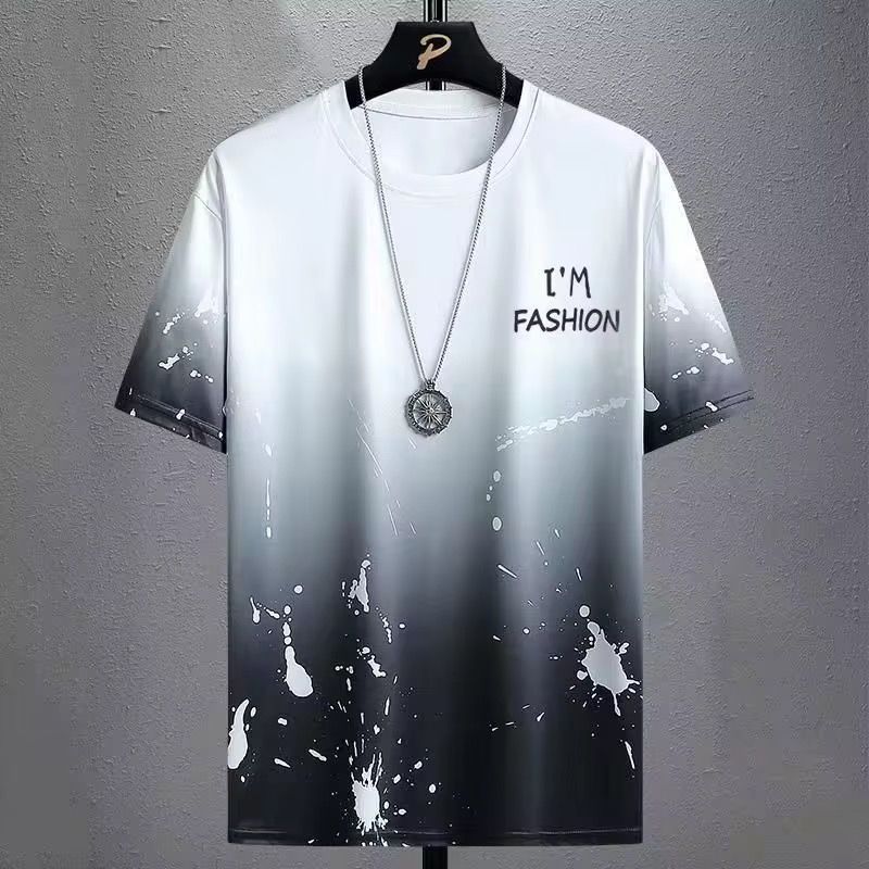 Men's Summer Ice Silk Sports Casual T-Shirt Breathable Quick Drying Outdoor Sports Top