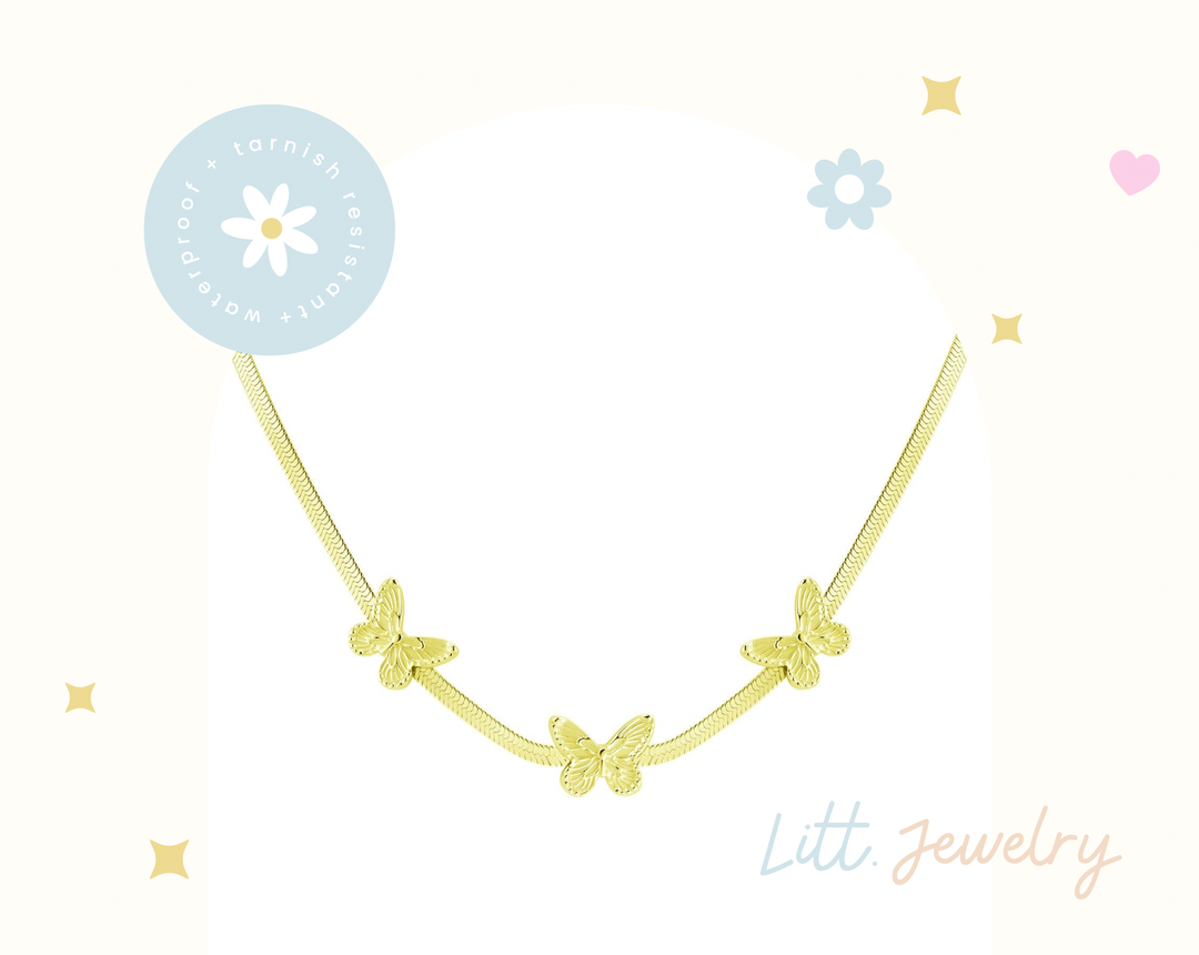 MONARCH Butterfly Snake Chain Necklace