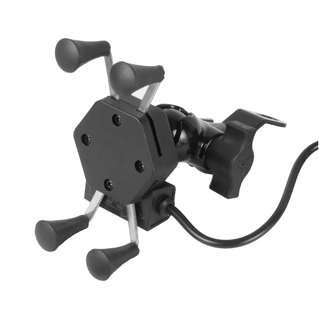 HOLDER ARAÑA CON CARGADOR DE CELULAR PARA MOTO