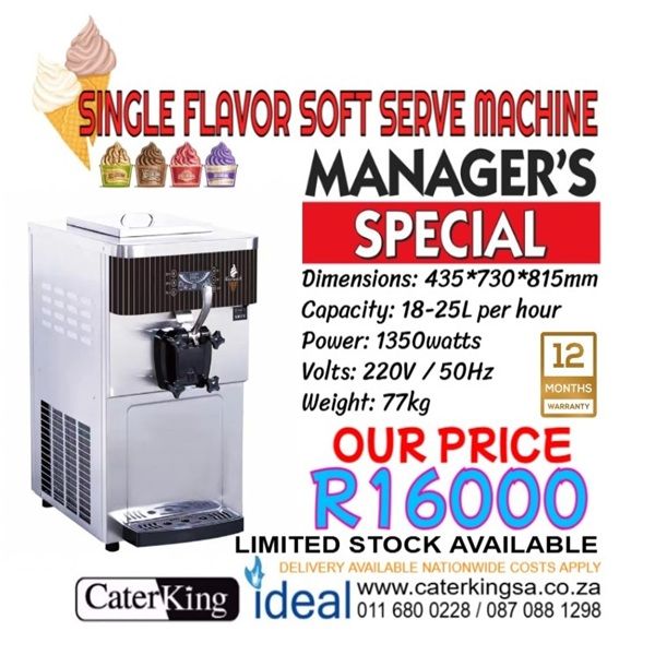 SINGLE FLAVOUR SOFT SERVE MACHINE