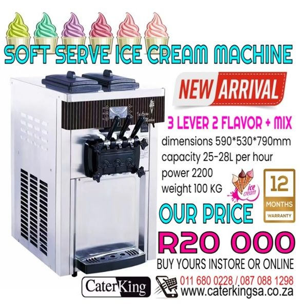 SOFT SERVE MACHINE 2 FLAVOUR + MIX – TABLE MODEL