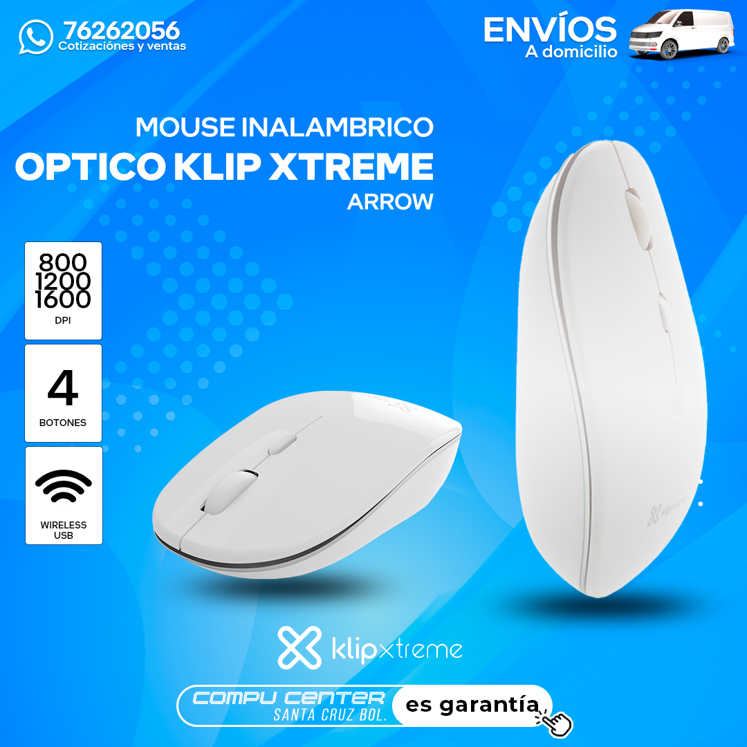 KLIP XTREME ARROW / MOUSE INALAMBRICO / BLANCO