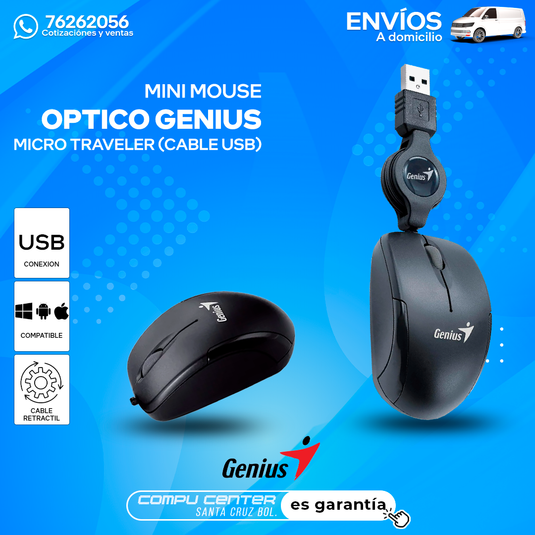GENIUS MICRO TRAVELER / MOUSE USB RETRACTIL / NEGRO