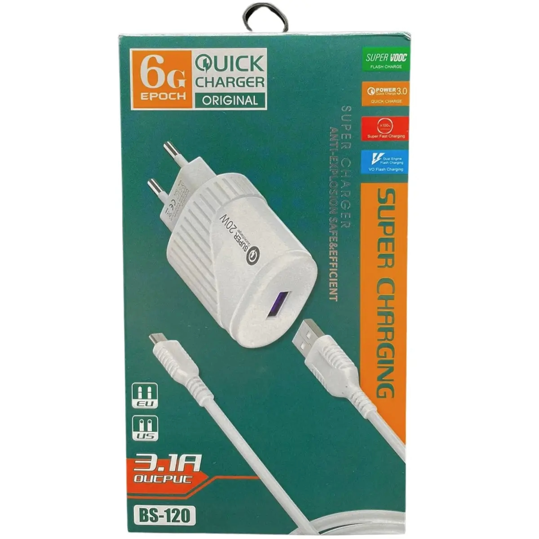 CARGADOR EPOCH 6G BS-120 CABLE TIPO C INCL USB