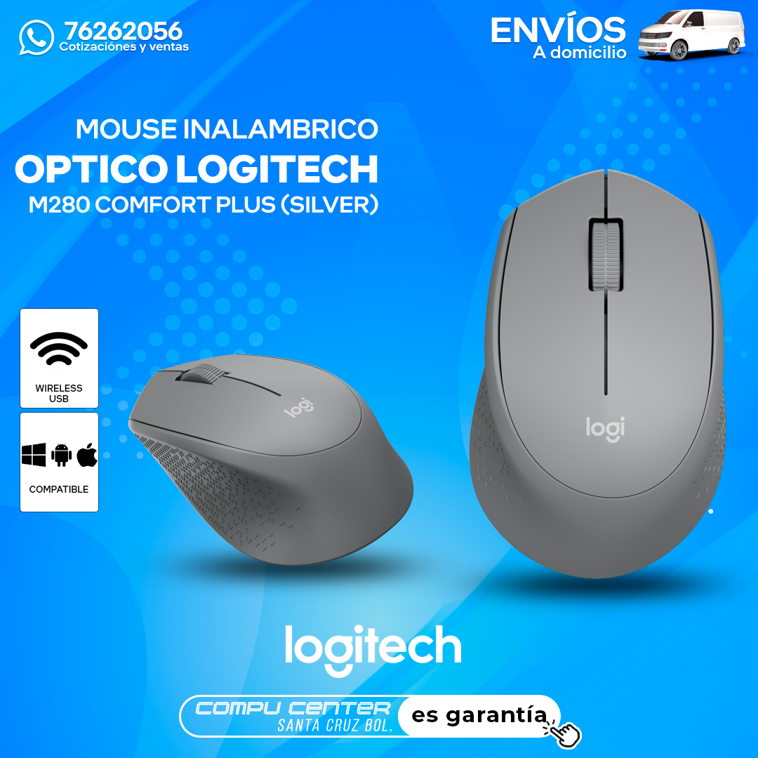 LOGITECH M280 CONFORT PLUS / MOUSE INALAMBRICO / SILVER