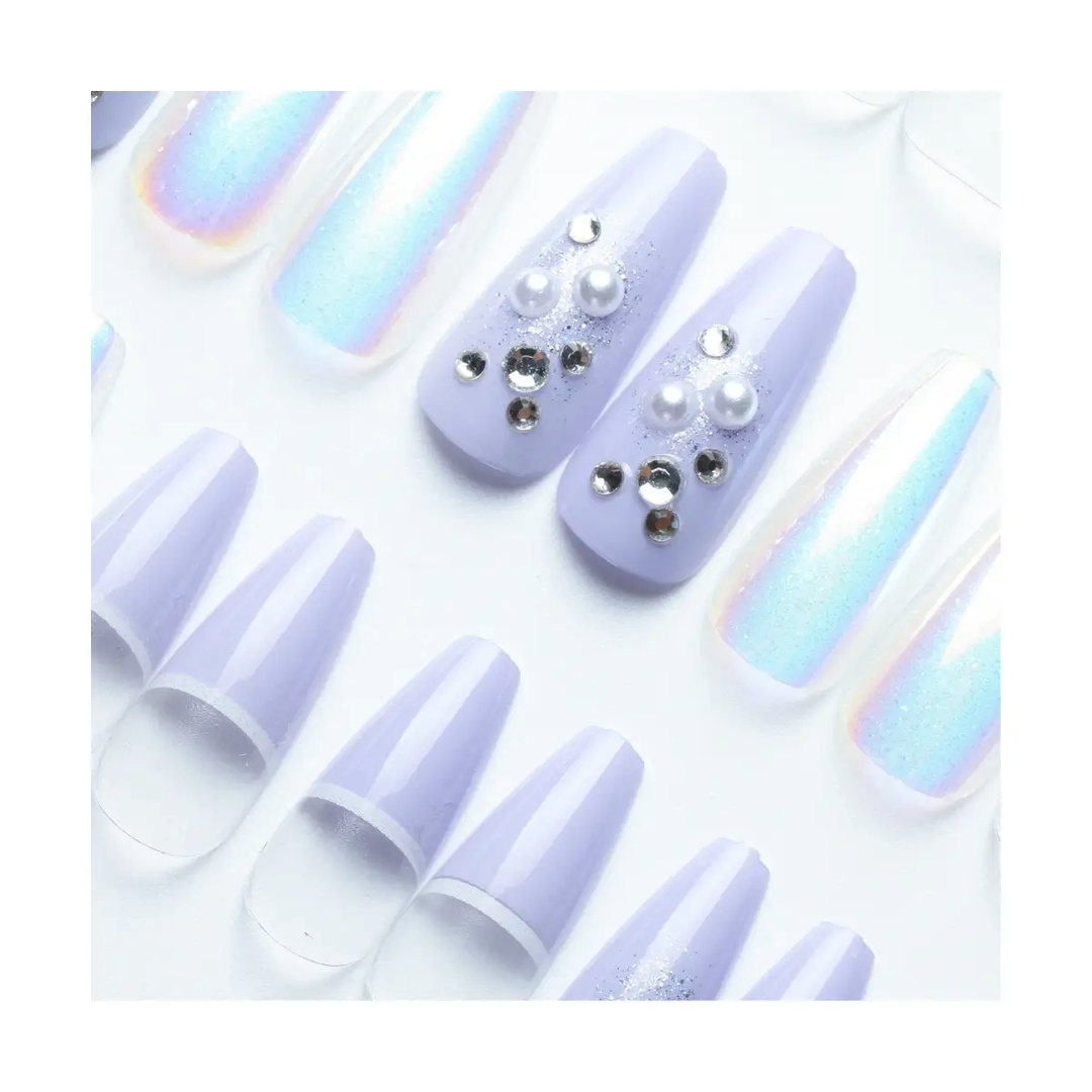 SET DE UÑAS 30 U GOMA Y STICK LILA/NACAR (6936505127826)