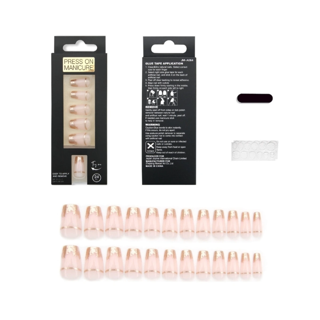 SET DE UÑAS 24 U GOMA Y STICK ROSA Y CORAZON (6936505108214)