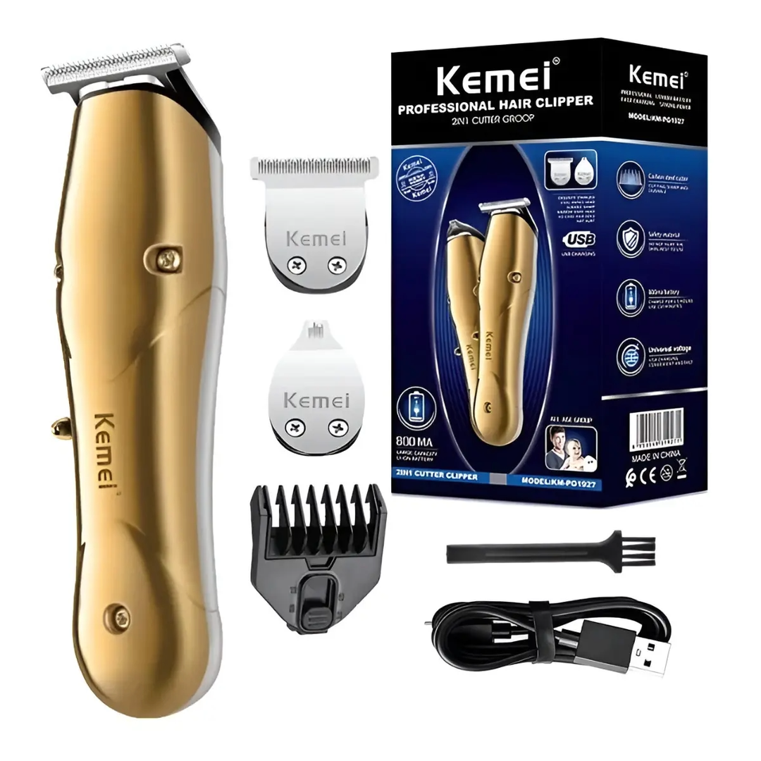 RASURADORA KEMEI PROFESIONAL 2EN1 INALAMBRICA KM-PG1927 800MA