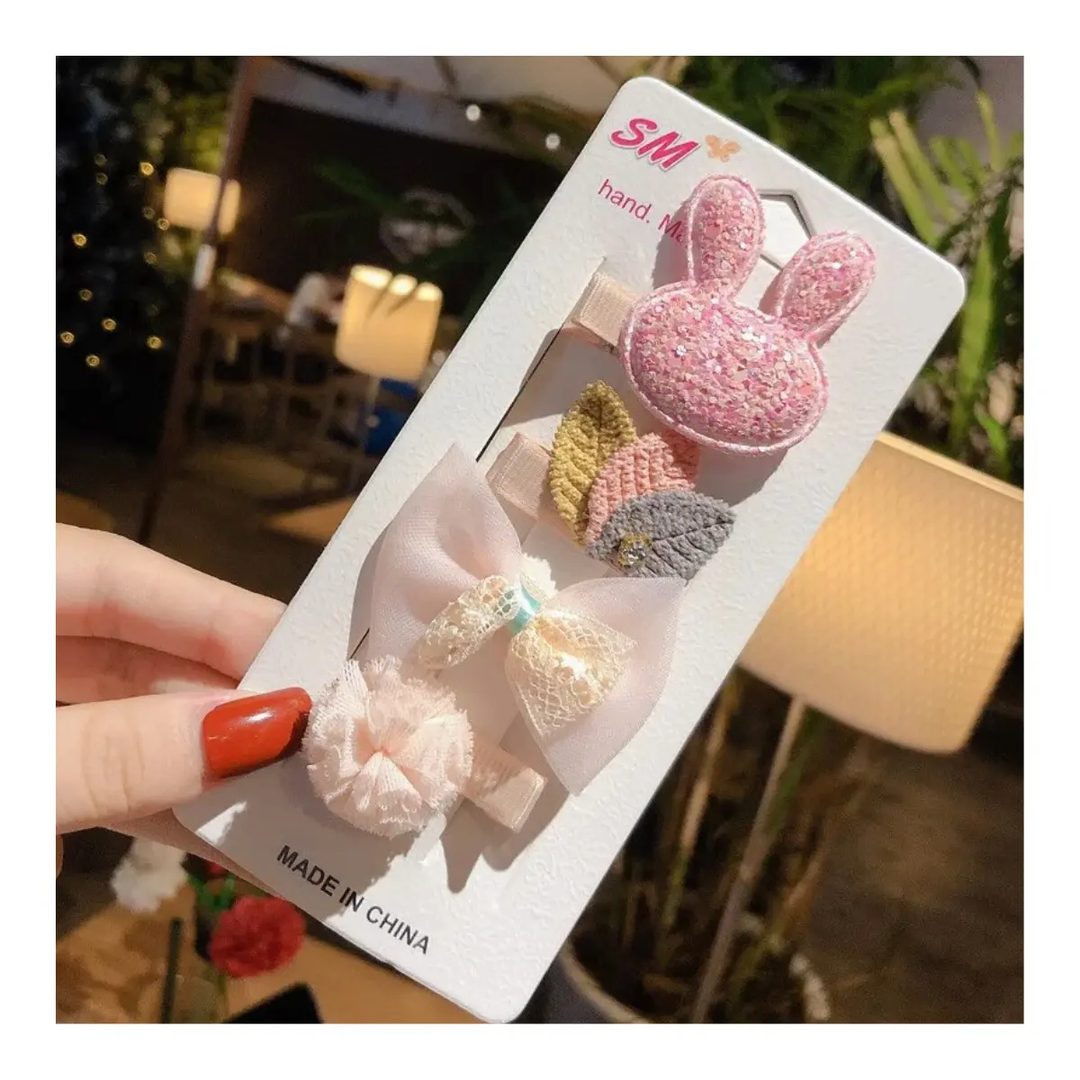 PRENSITAS GANCHITOS CLIP PARA EL CABELLO SET 4 UNID BOTON