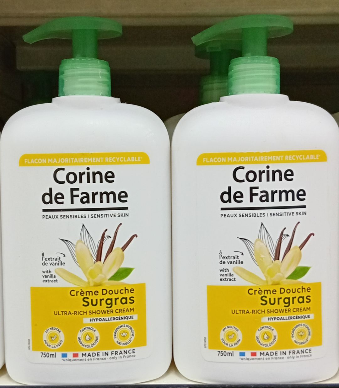 Corine De Farme Douche Cr. Vanille 750ml