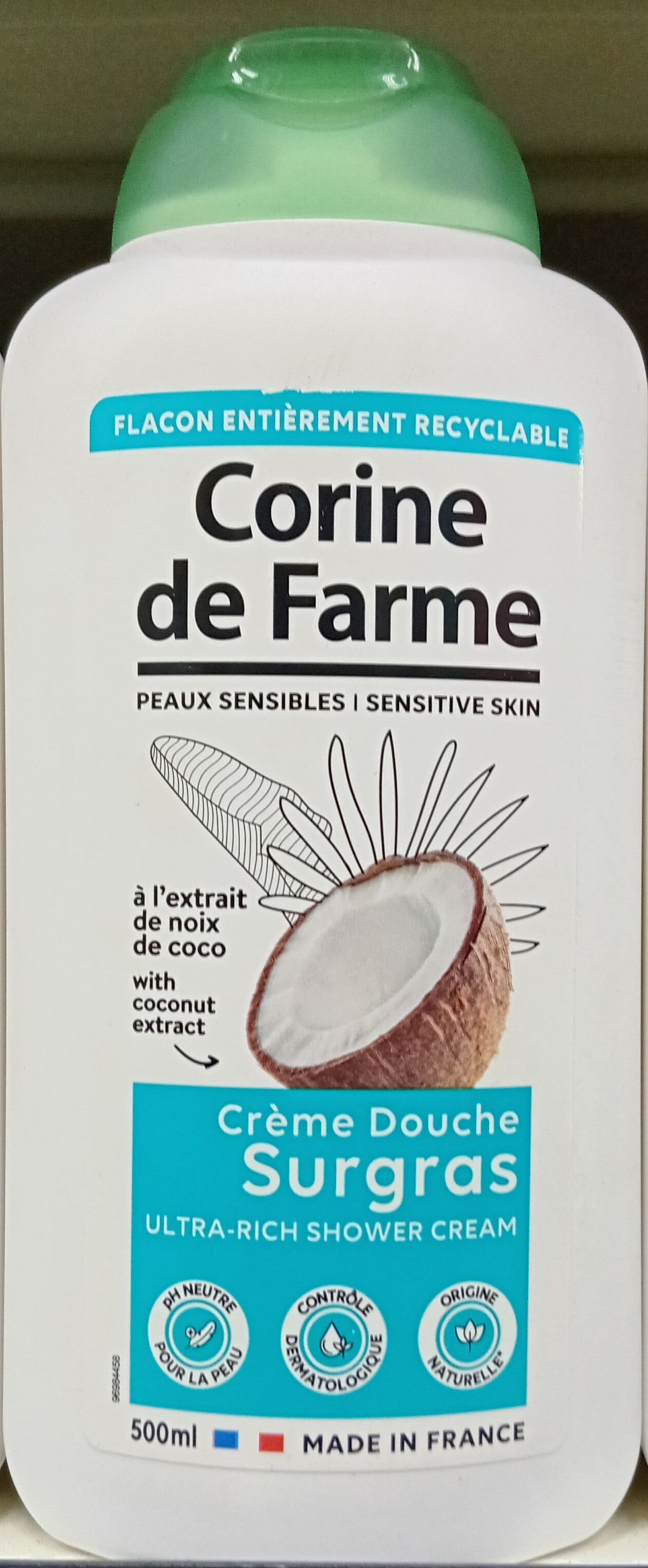 Corine De Farme Douche Cr. Coconut 500ml