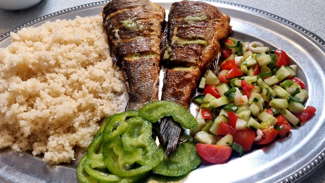 Attiéké poisson et ses légumes
