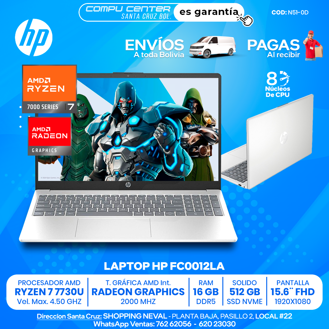HP 15 FC0012LA / RYZEN 7 SERIE 7000