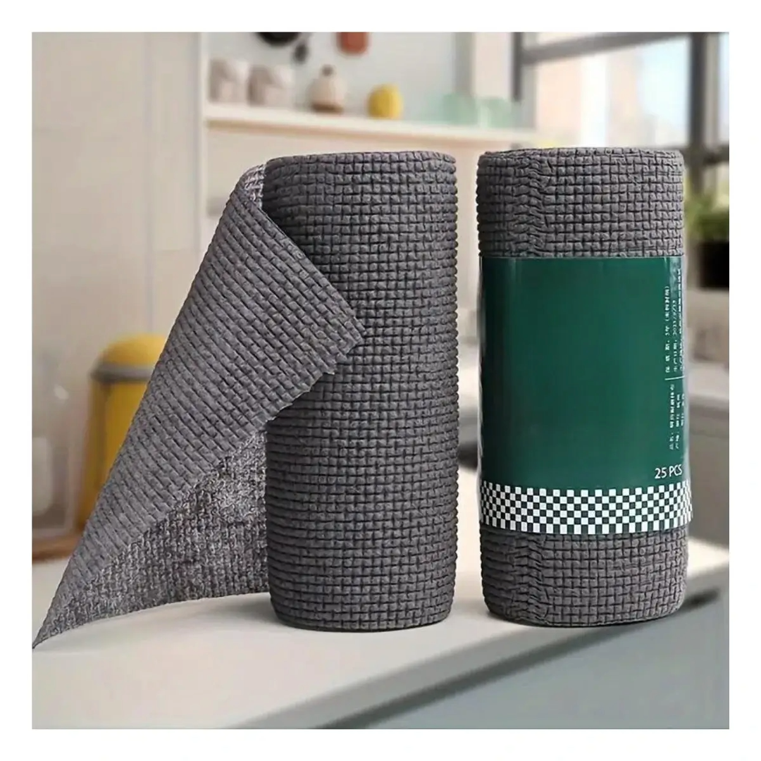 TOALLA FIBRA PARA LIMPIEZA PESADA ROLLO 25 PZAS