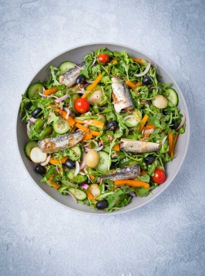 Légumes sautés aux sardines/poissons