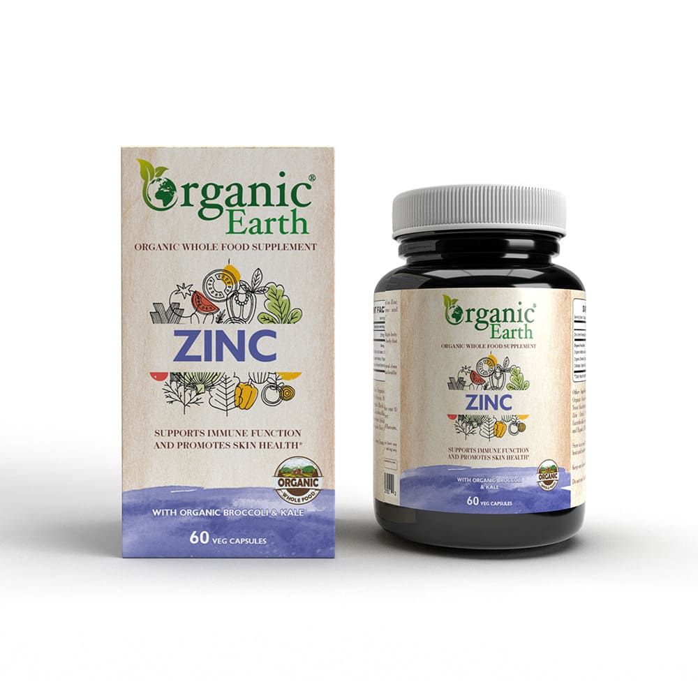 Organic Earth Zinc 25mg 60 Capsules