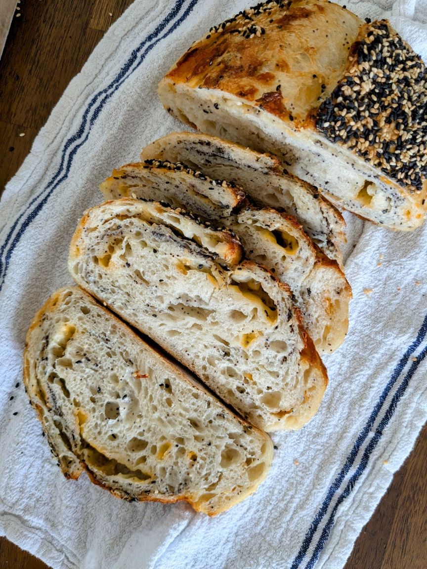 Fragrant Garlic & Sesame Sourdough Loaf
