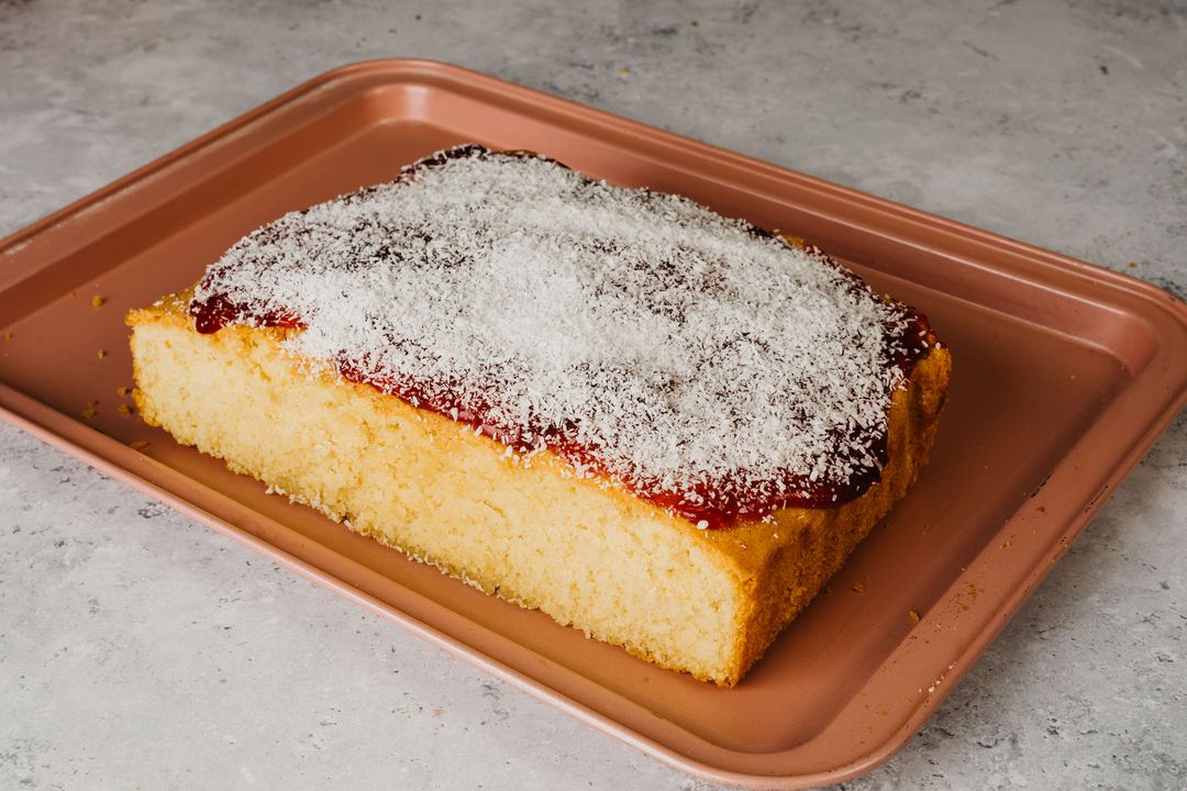 Old School Jam and Coconut Cake