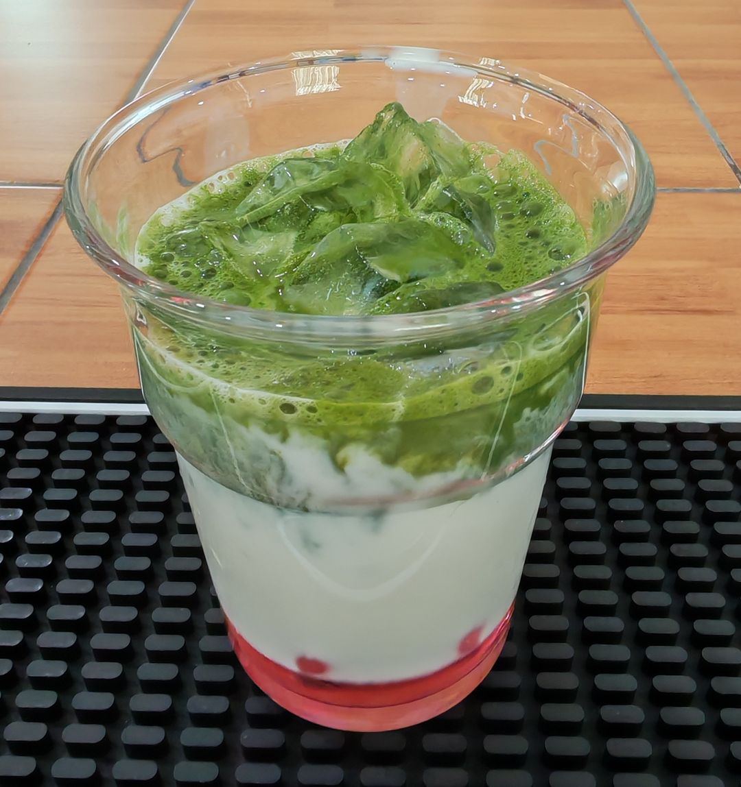 Iced Rose Matcha Latte