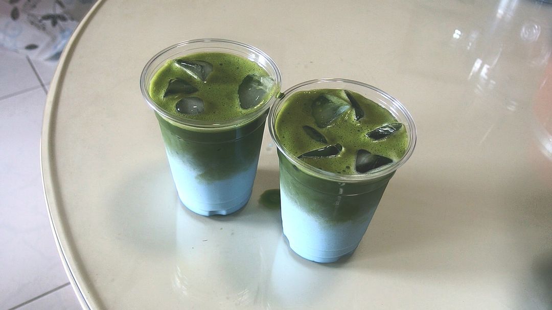 Blue pea lavender matcha latte 