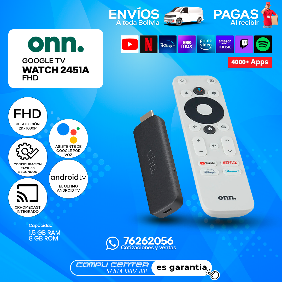 WATCH ONN / GOOGLE TV / ANDROID TV / RESOLUCION 2K-FHD