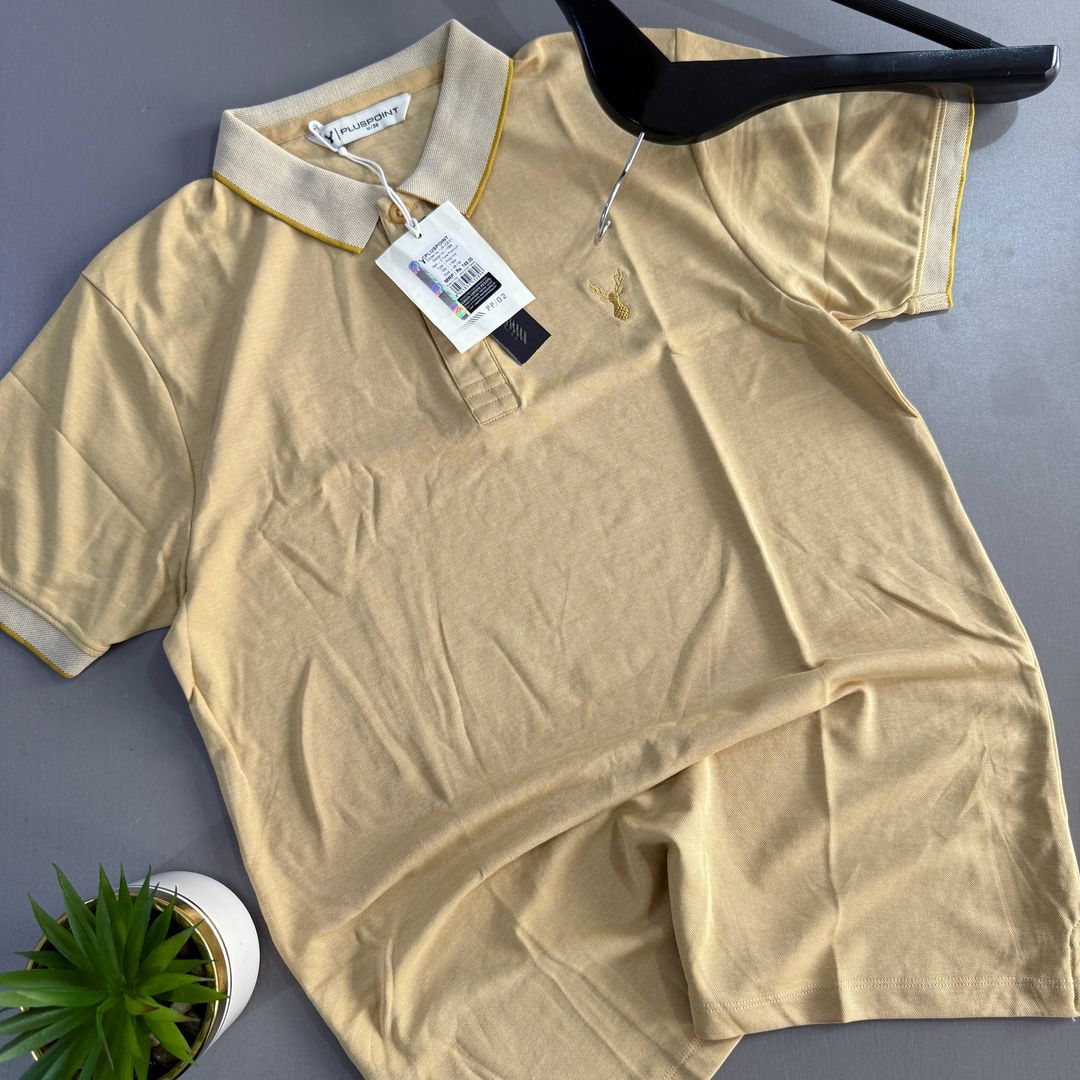 PLUS POINT POLO SHIRT - CURRY