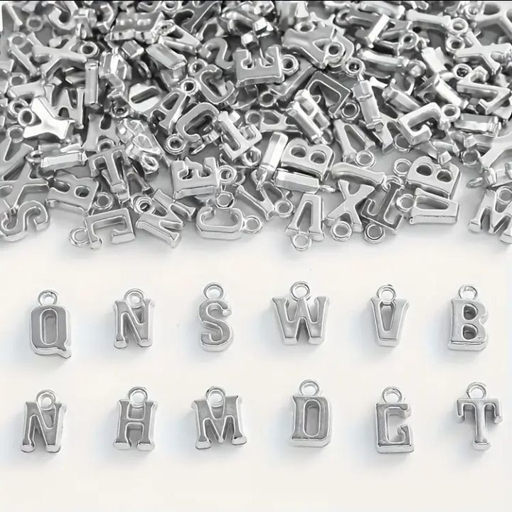 Alphabet letter charms - Silver