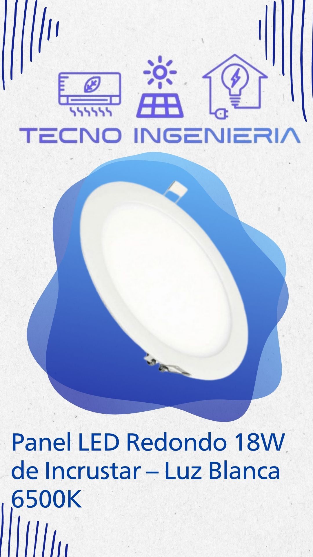 Panel LED Redondo 18W de Incrustar – Luz Blanca 6500K