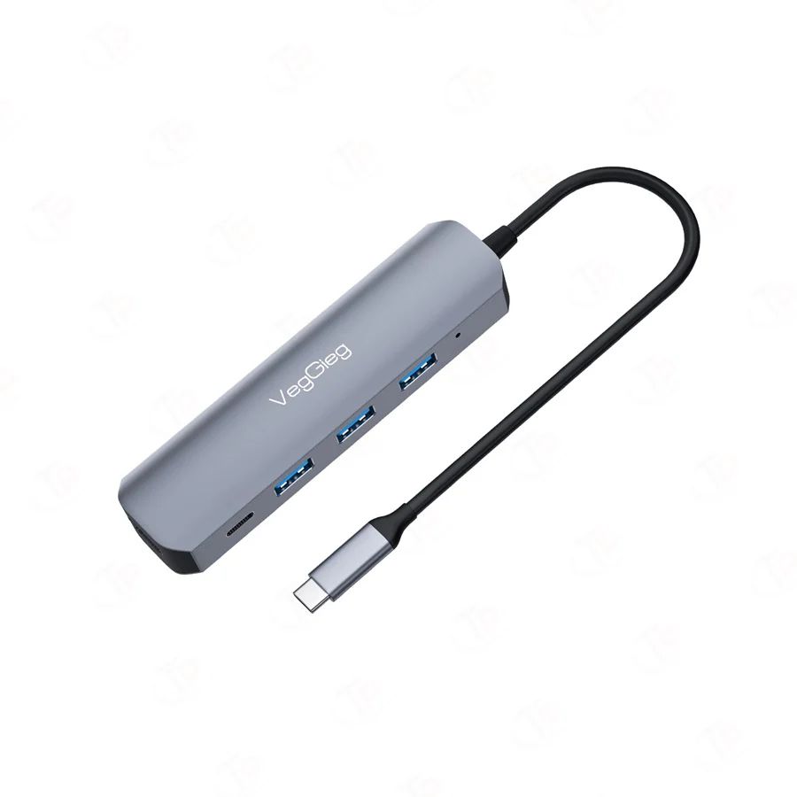 Type-C to HDMI+USB3.0*1+USB2.0+RJ45 100MbpsPD HUB V-TC05R