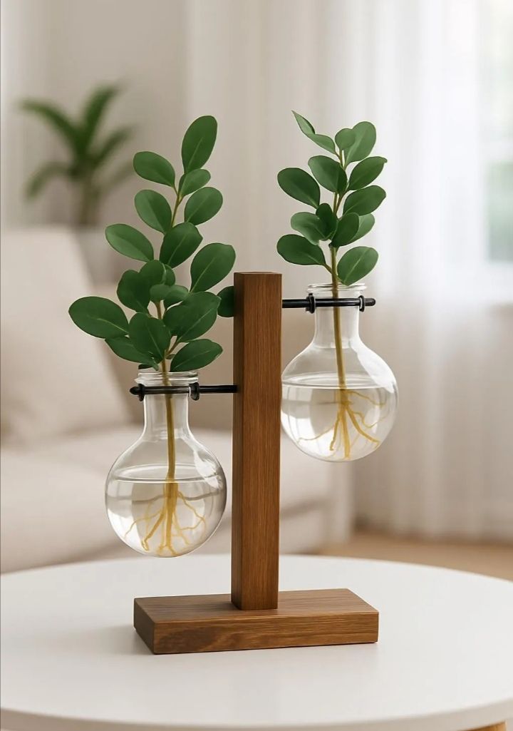 Hydroponic glass vases