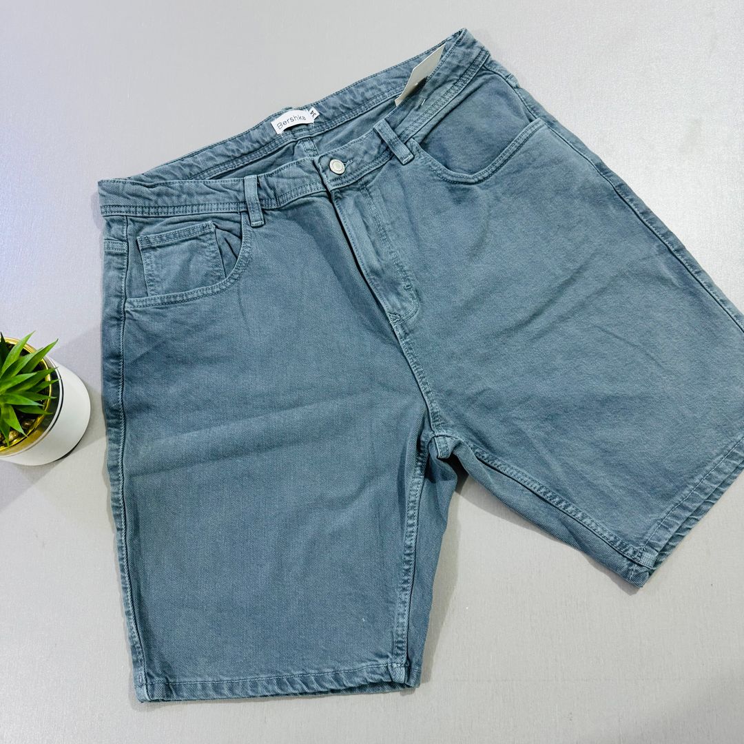 JEANS SHORTS BERSHKA - BLUISH GREEN