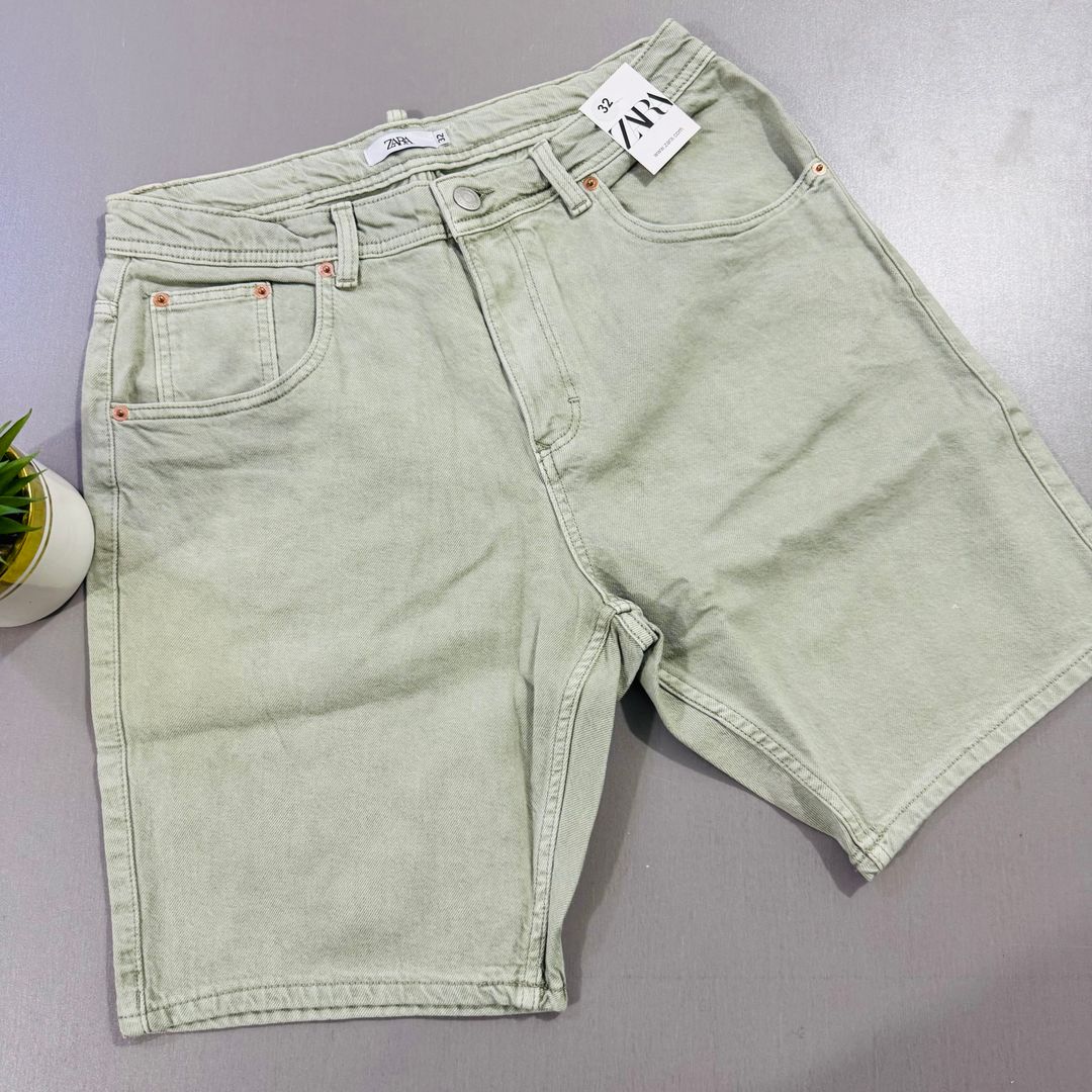 JEANS SHORTS ZARA - MINT GREEN 