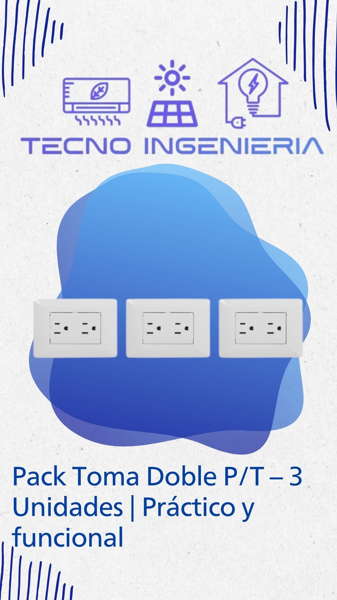 Pack Toma Doble P/T – 3 Unidades | Práctico y funcional
