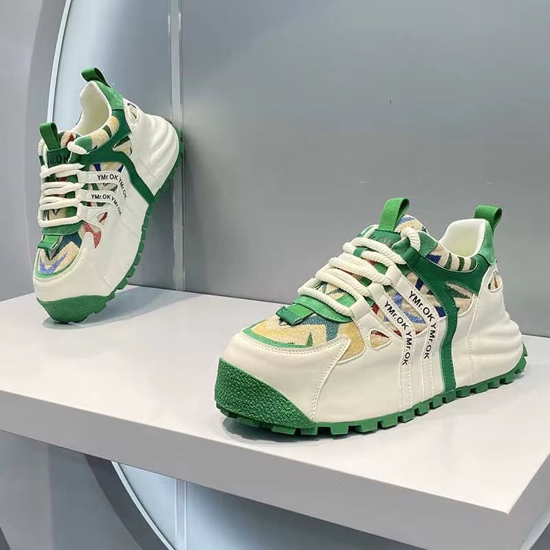 New Design Spring Autumn Retro Thick Insole Shoes Plus Size Breathable Soft Walking Summer Sports Running Men's Sneakers Shoes