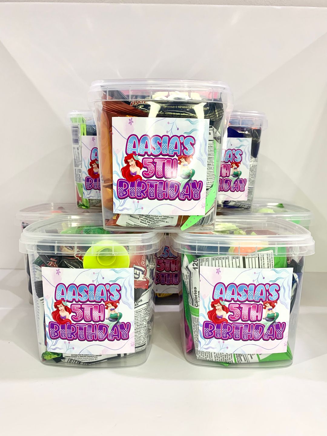 PREFILLED SQUARE BUCKETS (SNACKS INCLUDED)