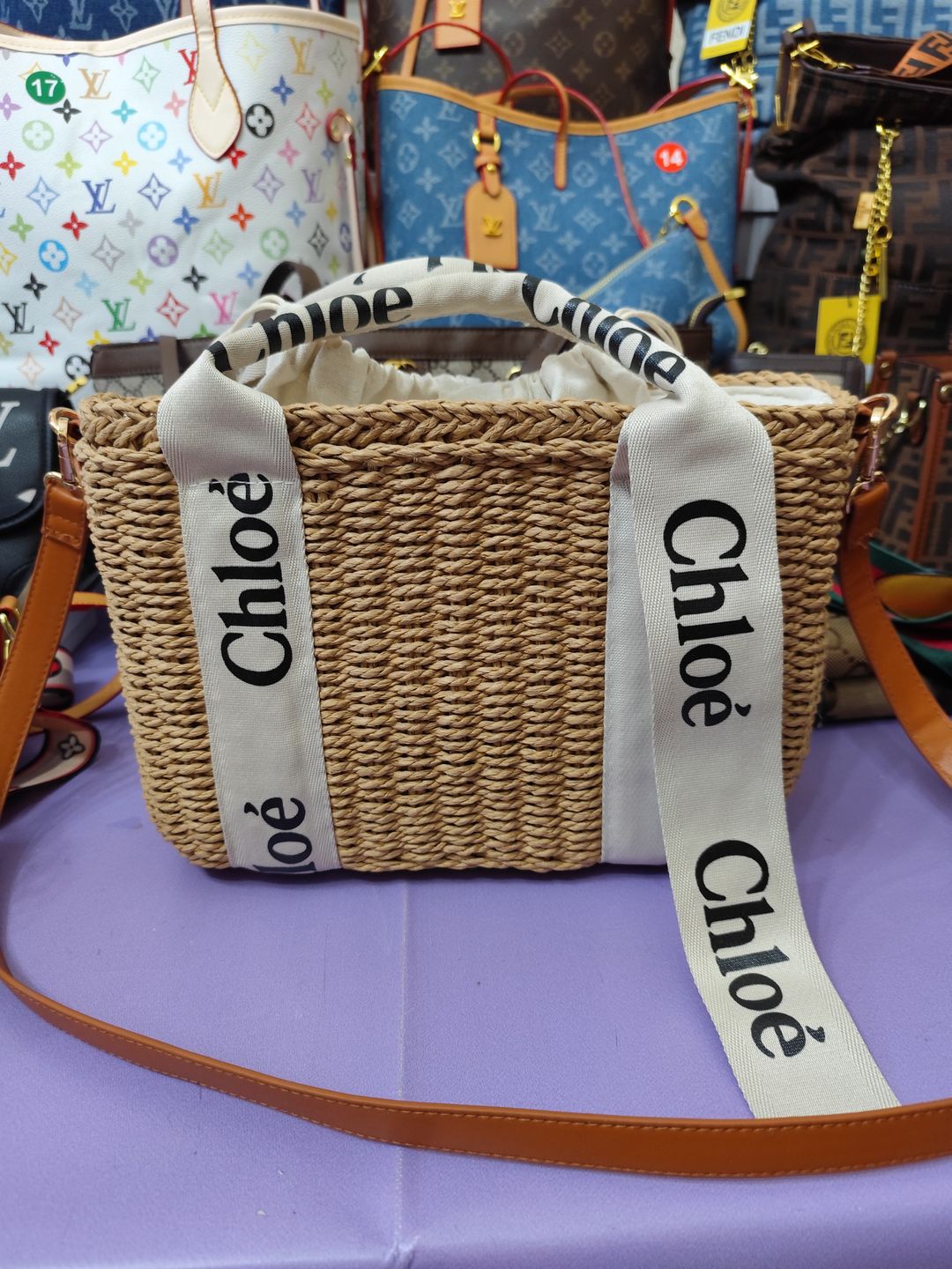 Bolsos CHLO, mimbre mediano