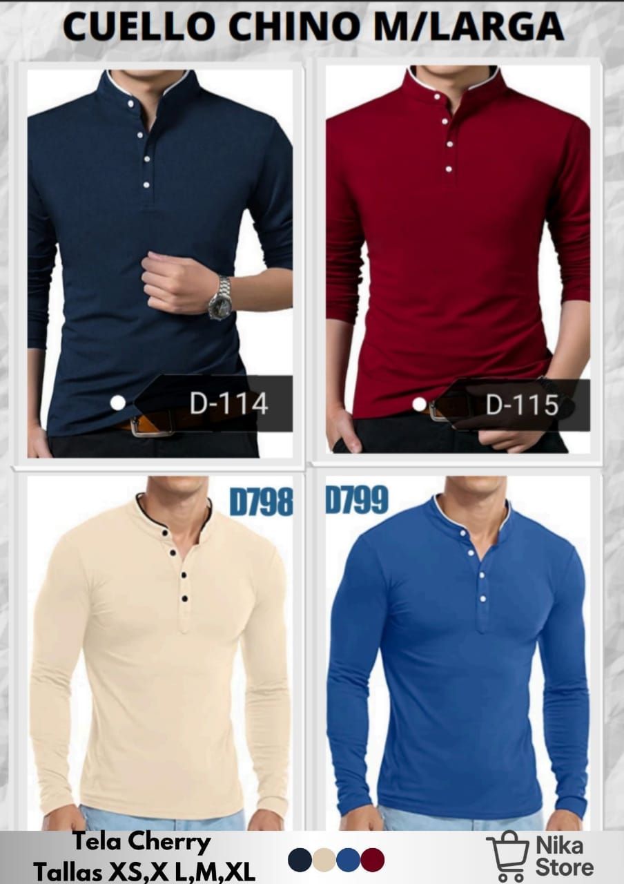 Camisa Cuello Chino M/ Larga