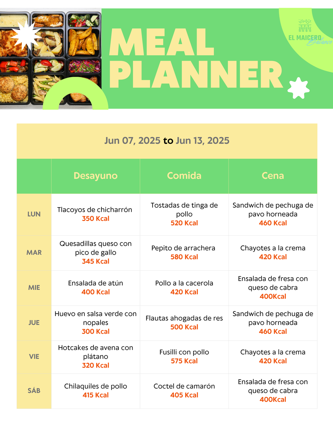Semanal DESAYUNOS